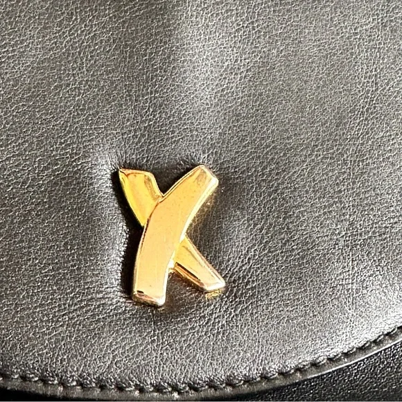 Paloma Picasso Crossbody Bag Black Leather Gold Chain Strap - Picture 9 of 12